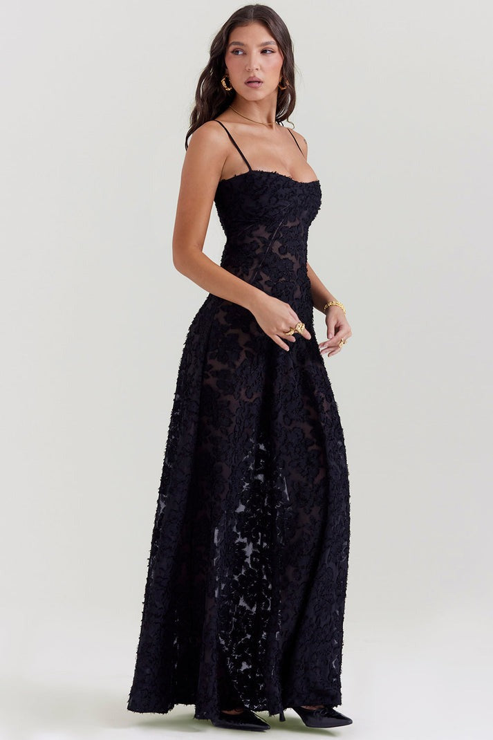 Elegant Low Cut Backless Maxi Dress