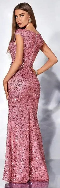 Luxury Crystal Curve Sequin Dress