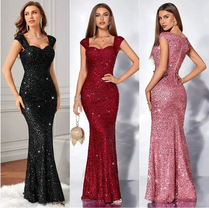 Luxury Crystal Curve Sequin Dress