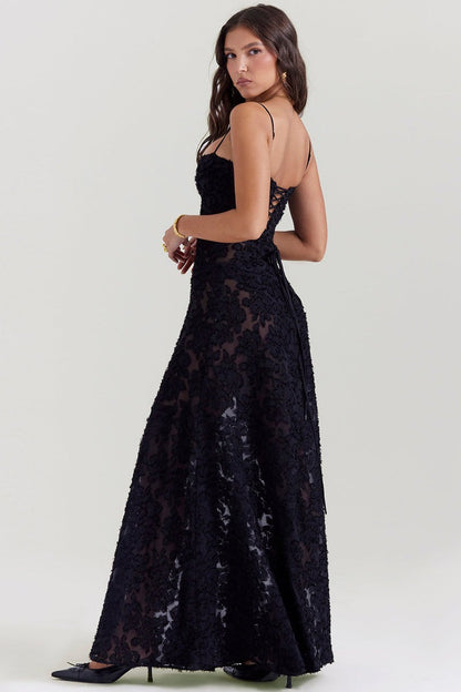 Elegant Low Cut Backless Maxi Dress